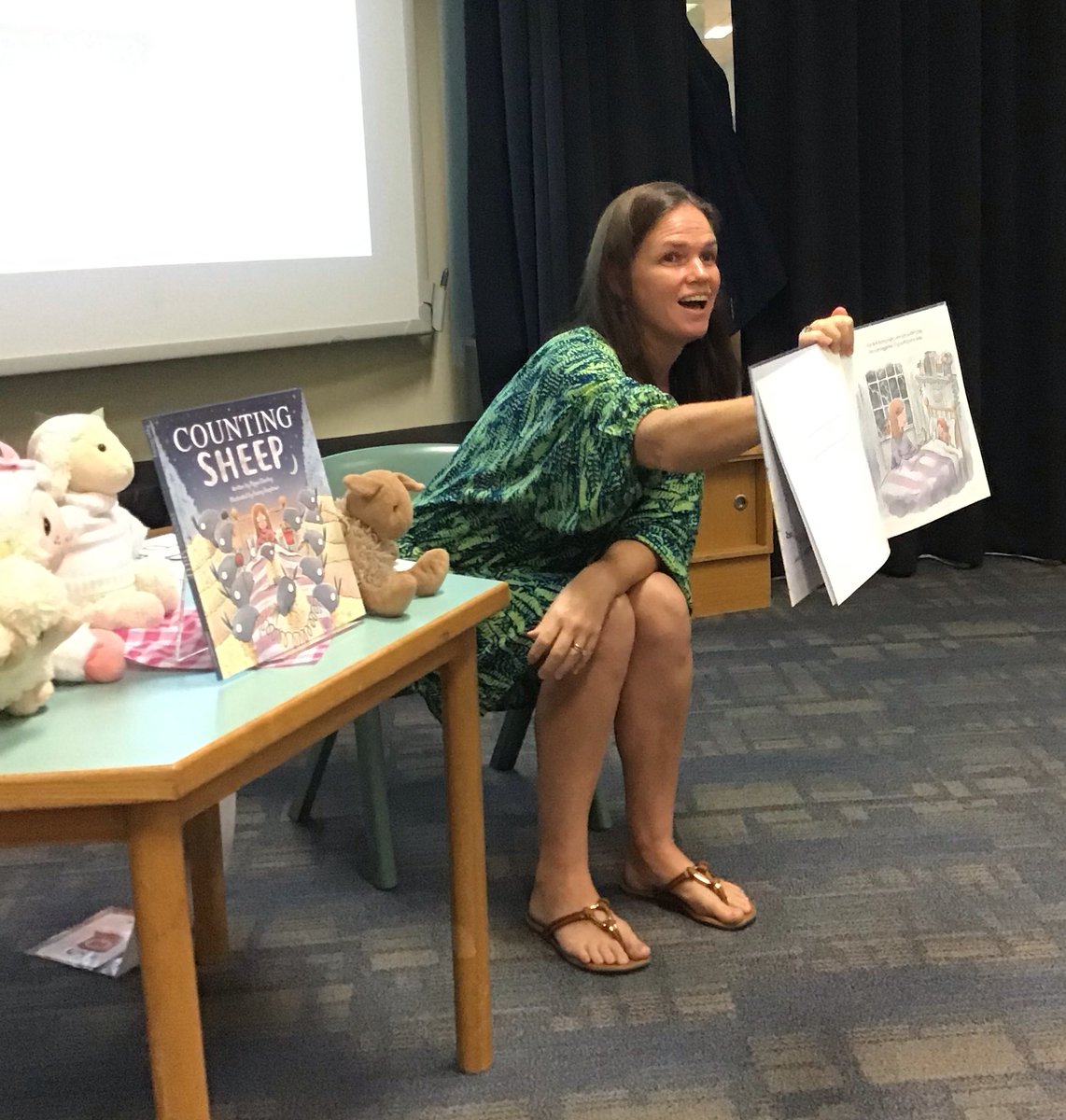 Reception_TTS's tweet photo. A great start to a Monday morning! Monkey class had a lovely story time with author Pippa Chorley who shared her book Counting Sheep. The rest of the reception classes look forward to a visit this week. Thank you to Tanglin PTA for organising. @infants_TTS @library_TTS https://t.co/JmMkPQILHu