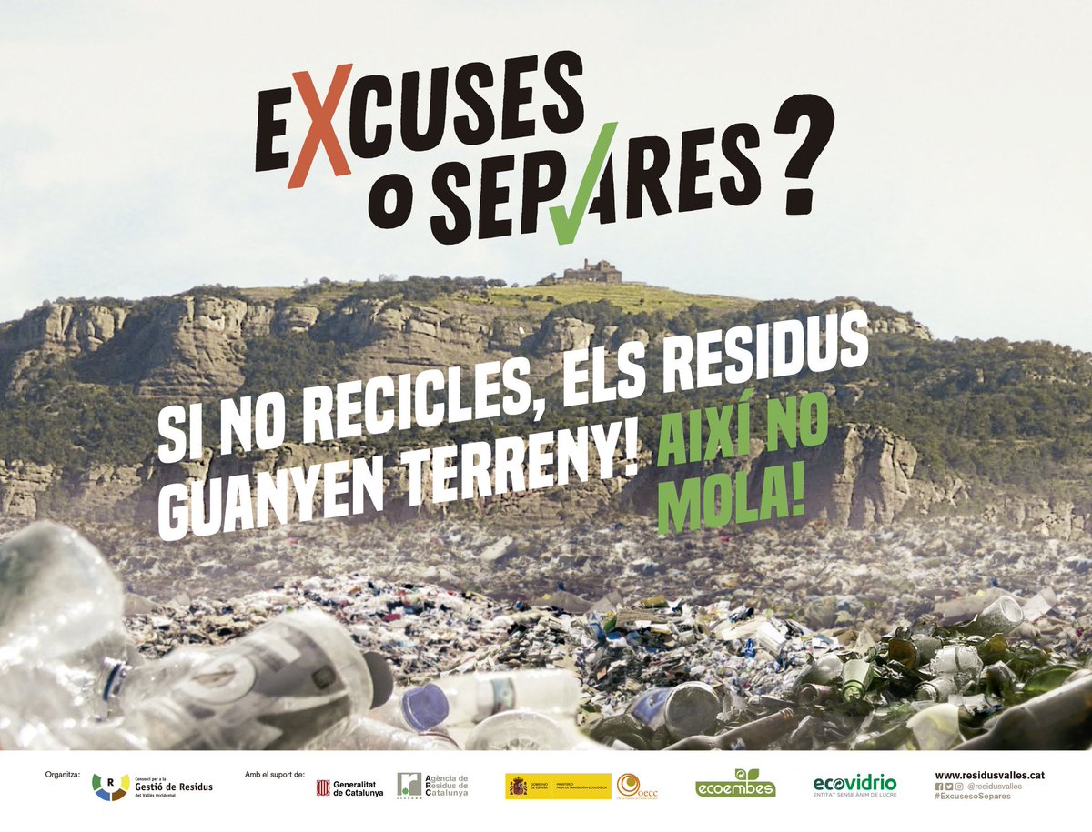 Avui és el Dia Mundial de la Terra. Això és el que passa si no gestiones bé els teus residus. Si no reciles, els residus guanyen terreny. Així no mola! Cuidem la terra. #excusesosepares