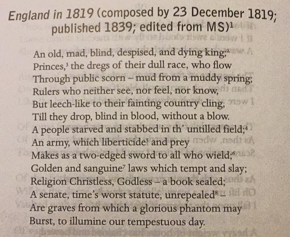 JohnMason179's tweet photo. Shelley wrote this about the country 200 years ago. So many similarities to what I’m sure he’d write now. https://t.co/pgZuWrTjUP