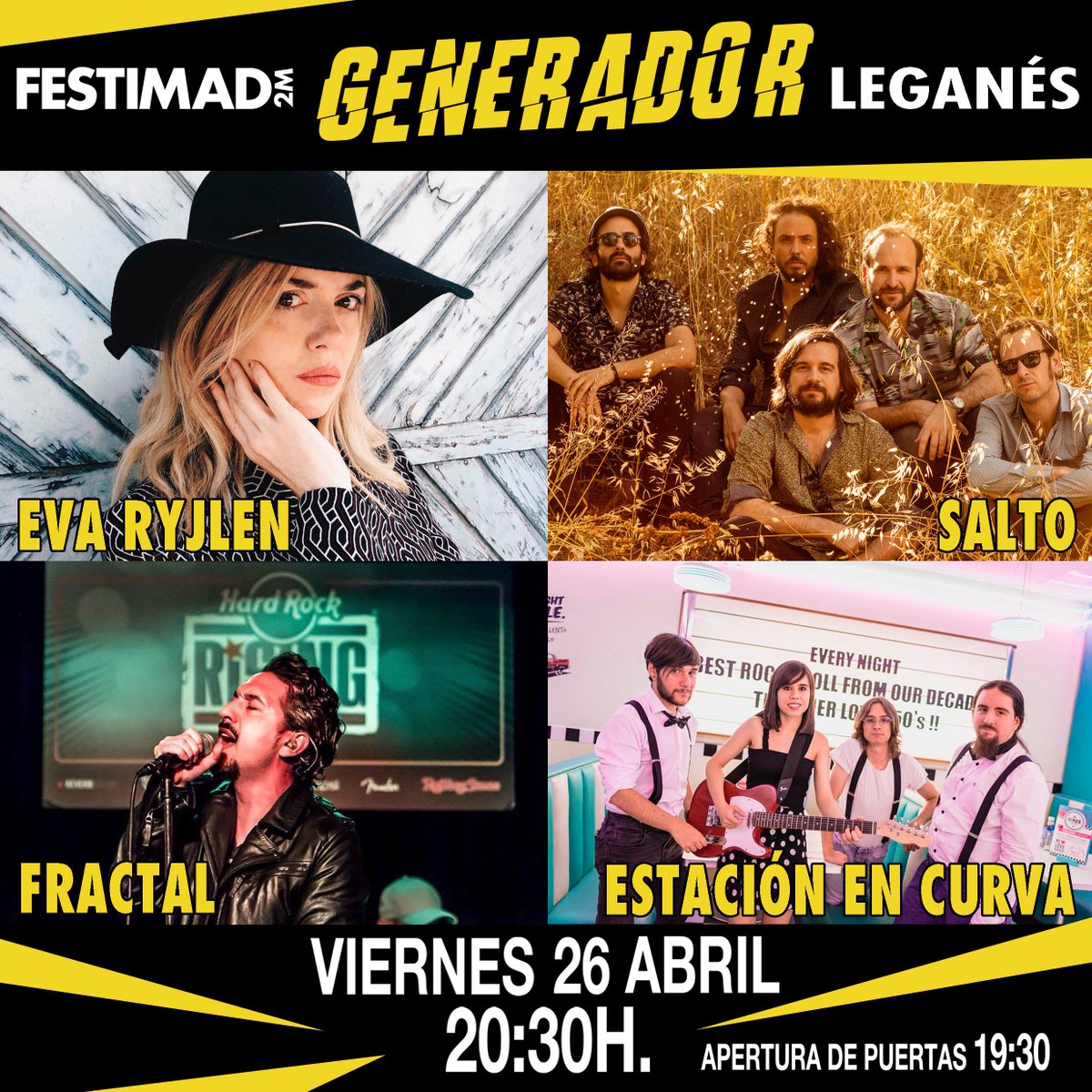 Auditorio UC3M (@auditoriouc3m) on Twitter photo La vuelta de vacaciones es menos dura en #AuditorioUC3M. Este viernes podremos disfrutar del concierto #CicloGenerador con los grupos <a href="/Fractal_oficial/">Fractal (oficial)</a> <a href="/EvaRyjlen/">Eva Ryjlen</a>, <a href="/estacion_ec/">Estación en Curva</a> y <a href="/salto_music/">Germán Salto</a>. Compra tu entrada.<a href="/AytoLeganes/">Ayuntamiento de Leganés</a> <a href="/festimad2m/">Festimad2M</a> @auladelasartes bit.ly/2OoiY25 La vuelta de vacaciones es menos dura en #AuditorioUC3M. Este viernes podremos disfrutar del concierto #CicloGenerador con los grupos <a href="/Fractal_oficial/">Fractal (oficial)</a> <a href="/EvaRyjlen/">Eva Ryjlen</a>, <a href="/estacion_ec/">Estación en Curva</a> y <a href="/salto_music/">Germán Salto</a>. Compra tu entrada.<a href="/AytoLeganes/">Ayuntamiento de Leganés</a> <a href="/festimad2m/">Festimad2M</a> @auladelasartes bit.ly/2OoiY25
