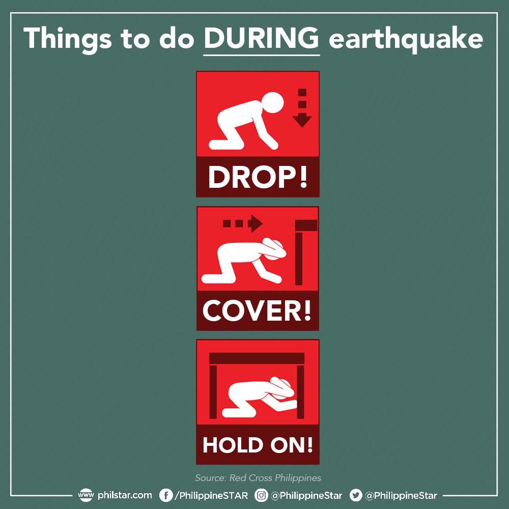 PhilippineStar's tweet photo. Stay safe, everyone!

Here's what to do before, during and after an earthquake. #Lindol #EarthquakePH https://t.co/H9kZDmvRFJ