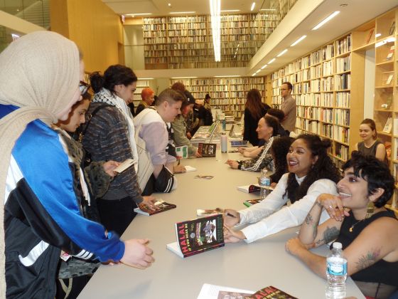 There was so much love in the room at @PoetryFound for the Halal If You Hear Me release. It was great to hear editors @mafiasafia and @asgharthegrouch talk about bringing their vision into existence. @breakbeatpoets @haymarketbooks bit.ly/2VgAivT