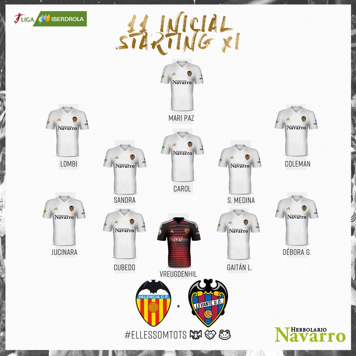 VCF_Femenino's tweet photo. 1⃣1⃣🦇 Aquí tenemos a las #amazonasvcff 💮💠 que salen como titulares en Mestalla 🏟️ en la J•28 de la #LigaIberdrola 🔥

#EllesSomTots 🦇🤝🐸
#AmuntVCFfem 🖤 https://t.co/iHiiMyilvk