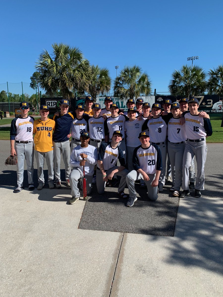 marquettehigh's tweet photo. @muhsbaseball arrives at the Ripken Complex in Myrtle Beach, South Carolina. The Hilltoppers play four games this week starting with a match up against a team from Ohio today at noon. #GoHilltoppers https://t.co/HHmufi9VyW