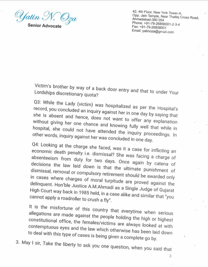 maneeshchhibber's tweet photo. A very strong letter by Sr adv Yatin Oza:  "Judges aren't afraid of govt but they are afraid of you in as much as they believe that if we displease the government, through you, the govt will punish them," he tells CJI Ranjan Gogoi  1/2 https://t.co/6pKLrB75uF