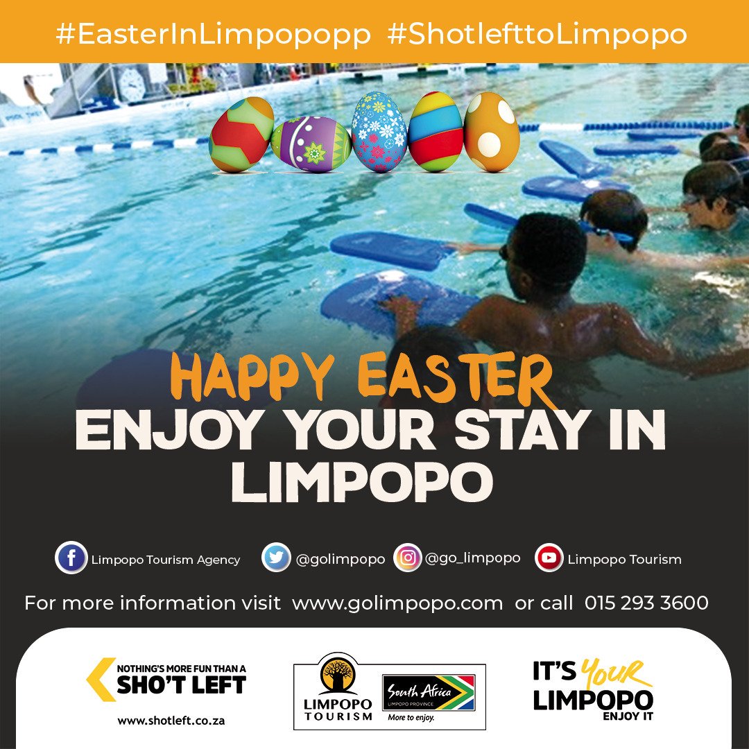 golimpopo's tweet photo. Thank you to everyone who spent their #EasterInLimpopo we hope your #ShotLeftToLimpopo was a great and memorable one. Please travel back safely and remember nothing is more fun than a @ShotLeft to Limpopo, See you soon #GoLimpopo https://t.co/NIGSIRPwk2