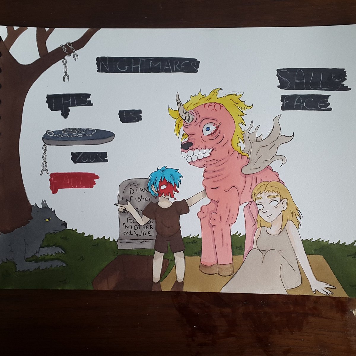 NagisalD's tweet photo. New sally face fanart ;)💙 #fanart #fanart #SallyFace #art https://t.co/x6Wj5fw2vT