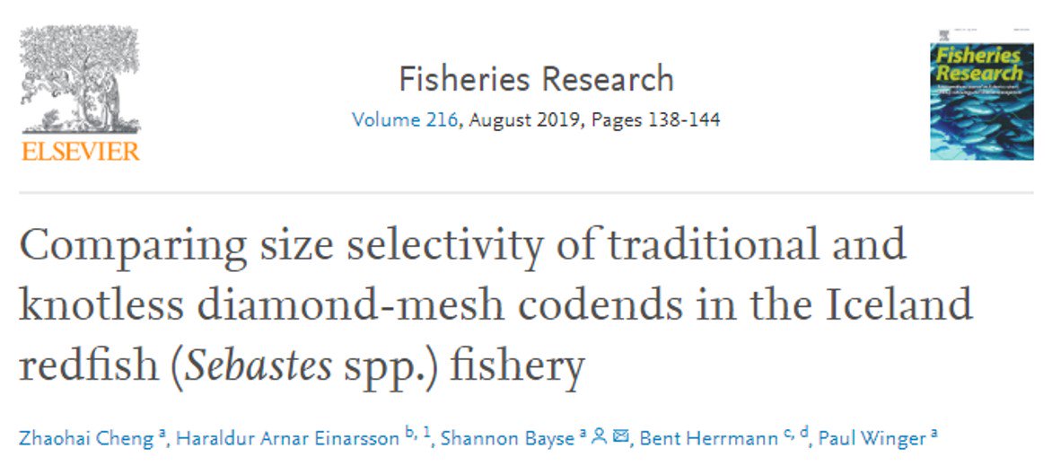 Paul Winger (@wingerpaul) on Twitter photo Just out! Excited to share our Centre's first publication on redfish trawl selectivity: authors.elsevier.com/a/1YwOfbiU1lExB
The research was supported by @Hafrannsóknastofnun <a href="/OceanFrontier/">Ocean Frontier Institute</a> <a href="/marineinstitute/">Marine Institute, Memorial University</a> @hampidjan <a href="/HBGrandi/">HB Grandi</a> @SINTEF_Ocean <a href="/UiTromso/">UiT | University of Tromsø</a> Just out! Excited to share our Centre's first publication on redfish trawl selectivity: authors.elsevier.com/a/1YwOfbiU1lExB
The research was supported by @Hafrannsóknastofnun <a href="/OceanFrontier/">Ocean Frontier Institute</a> <a href="/marineinstitute/">Marine Institute, Memorial University</a> @hampidjan <a href="/HBGrandi/">HB Grandi</a> @SINTEF_Ocean <a href="/UiTromso/">UiT | University of Tromsø</a>