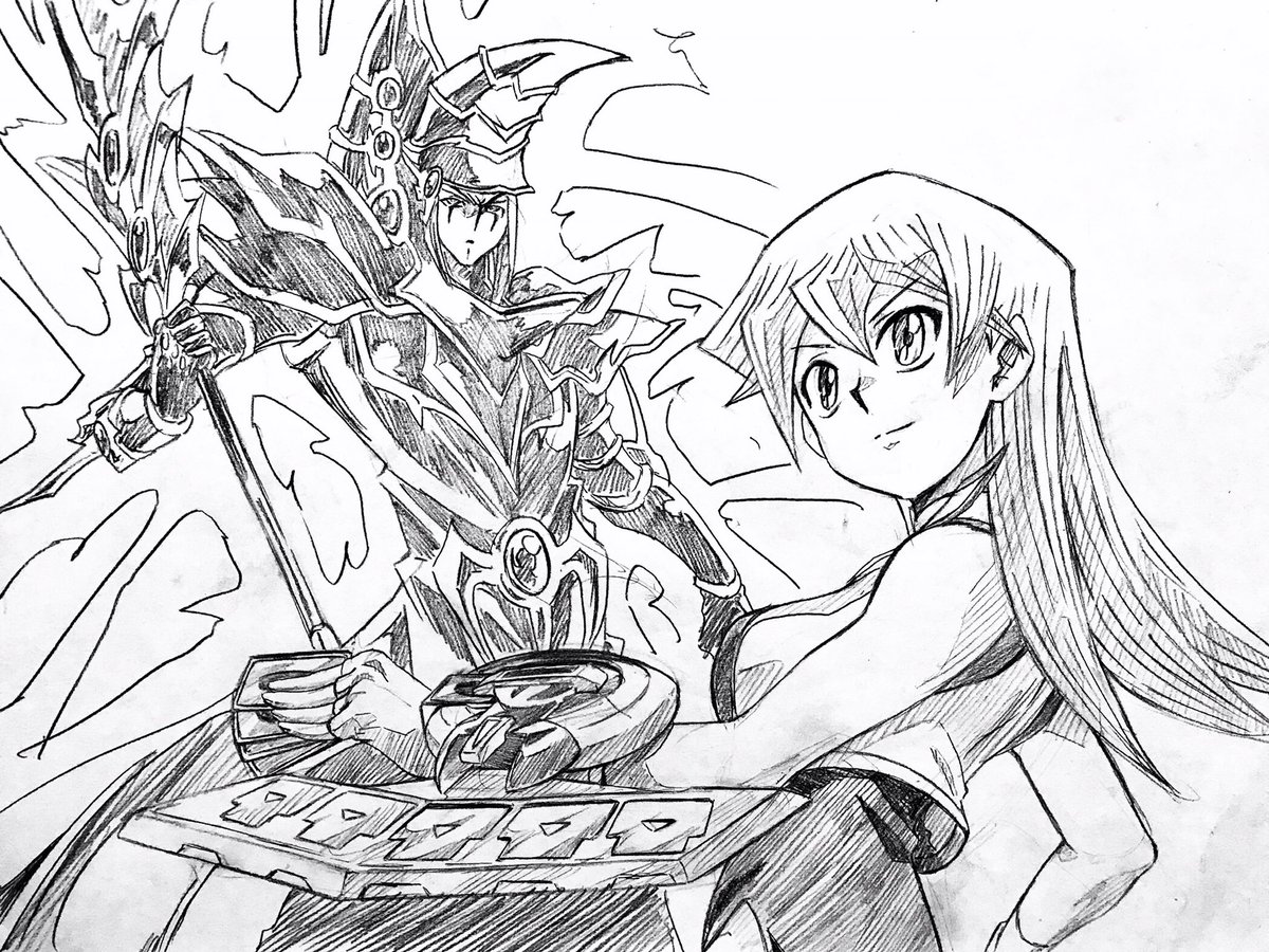 じーく Na Twitteru リクエストにお応えして Dmデュエルディスクのarc V明日香がプラック パラディンを召喚している絵を描きました