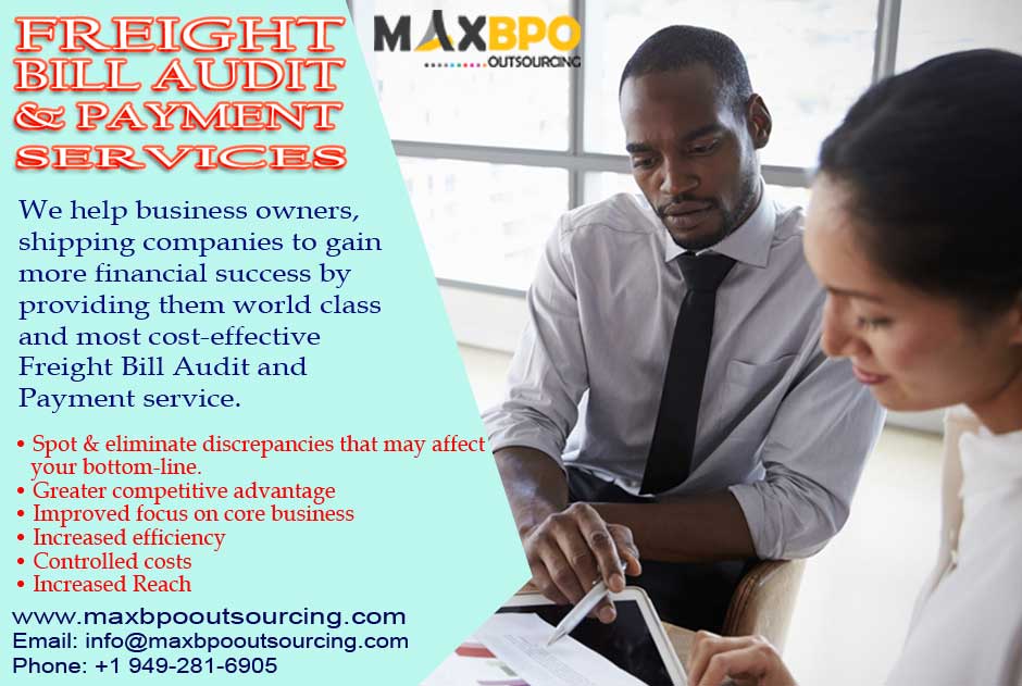 max_bpo's tweet photo. FREIGHT BILL AUDIT & PAYMENT SERVICES
• Spot & eliminate discrepancies that may affect your bottom-line.
• Greater competitive advantage
• Improved focus on core business
• Increased efficiency
• Controlled costs
• Increased Reach
#freightbill #audit #logisticbpo #maxbpo https://t.co/bcrVRWxt3C
