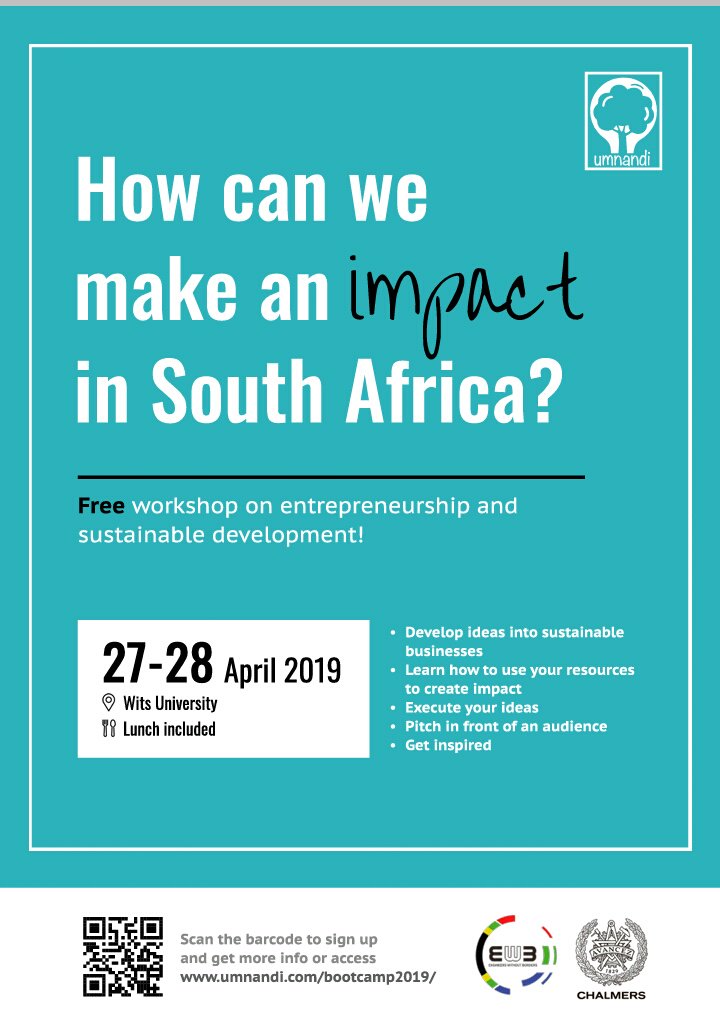 ewbwits's tweet photo. What are you doing to impact your community, the people around you?🤔 Are you using influence your to make this country better? How can you begin significantly impacting the world around you?
Join the entrepreneurs’ workshop with @EWBSA and @umnandientrepr to find out more. https://t.co/wH6qvAHNu4