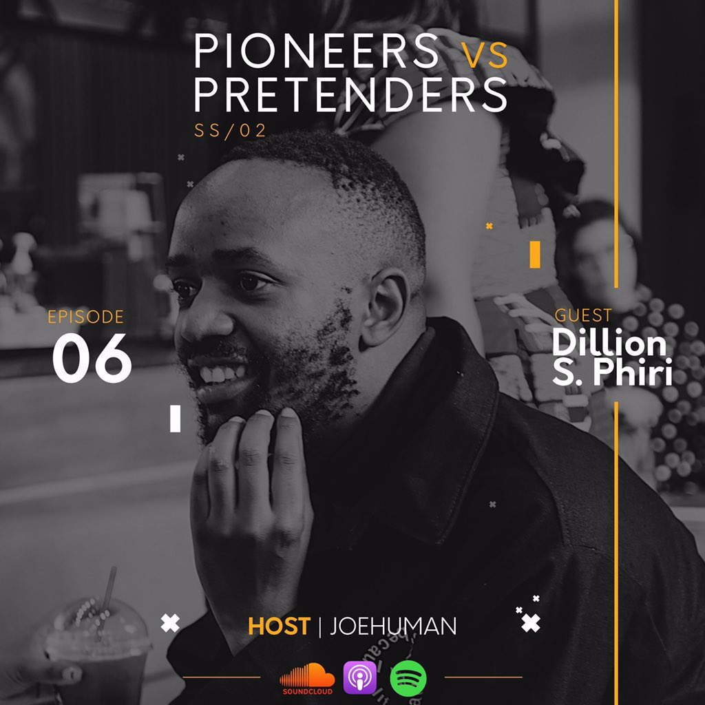 dillionsphiri's tweet image. I said some things about things on @joe_human_’s #PioneersVsPretenders podcast!
Listen on 
Spotify: spoti.fi/2VlCy4U 
SoundCloud: bit.ly/2IM2Y9q
Apple Podcast: apple.co/2viRD8E.

#ItsTimeToListen 

📸 @benmoyo_