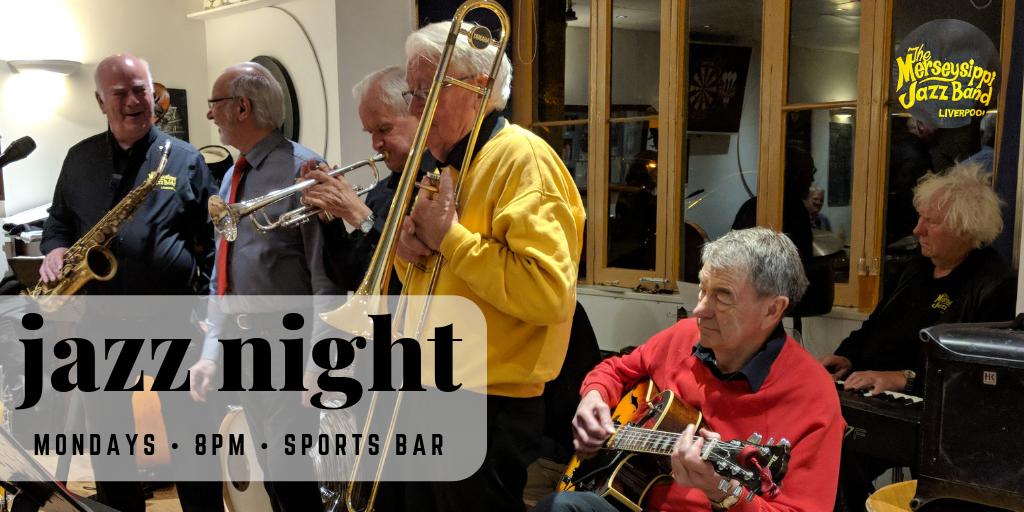 Liverpool_CC's tweet photo. π· #Sooth the start of your week with the sweet #soundsofjazz π·
TONIGHT in our Sports Bar (downstairs) from 8 pm.
You can't beat listening to jazz from a band that's been going since the #Beatles!π² - The Merseysippi Jazz Band. πΈ
Everyone welcome. https://t.co/5rSKdJ2tux