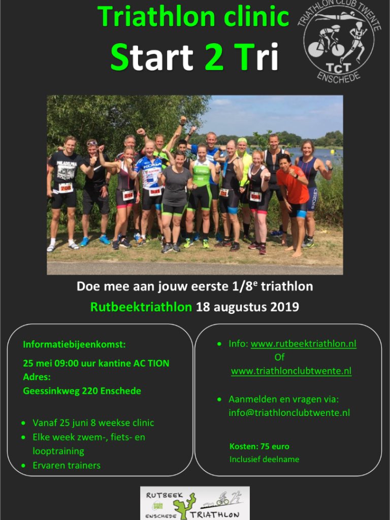 Wie durft het aan ?
Train met ons mee, voor jou eerste triatlon!!
