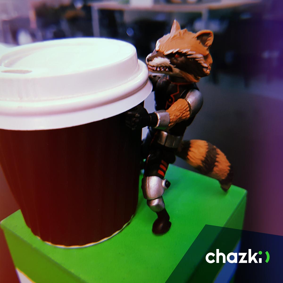 Es #lunes y no pensamos en otra cosa que no sea… empezarlo con un café en modo Rocket. 
#PideUnChazki 🦝☕️
.
#chazki #Argentina #Mexico #Peru #technology #startup #entrepreneur #business #Marvel #Avengeres #Endgame #Rocket