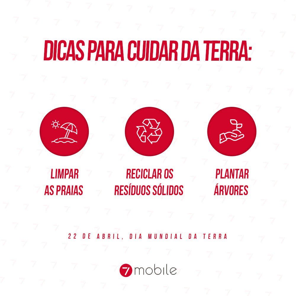 22 de Abril – Dia da terra. Para que esta data possa ser comemorada pelas próximas gerações, ajude a preservar o meio ambiente hoje! 🌍📱

#7mobile #diadaterra #tecnologia #inovacao #angola