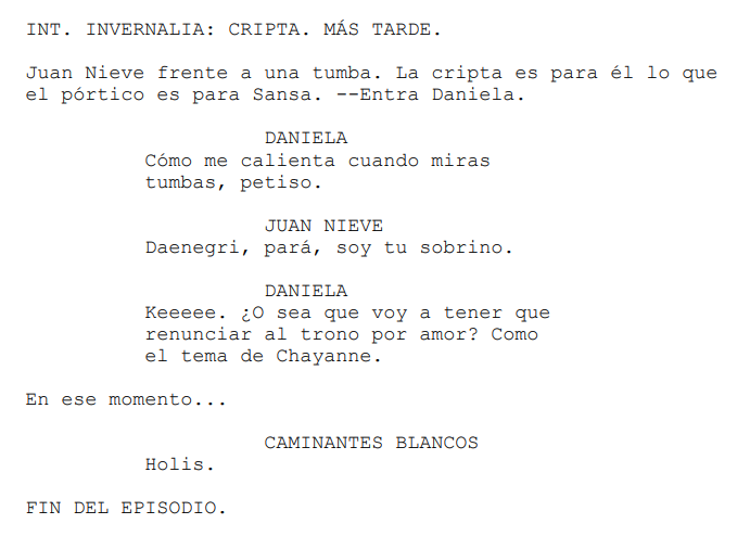 Game Of Thrones 8x02 resumido en dos páginas. Hay spoilers.