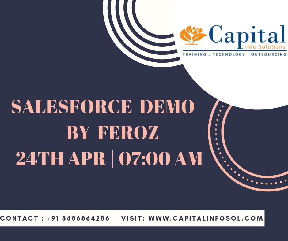 Sfdc_training's tweet image. Attend Salesforce Demo By Feroz on 24th APR at 07:00 AM 
Call: +91 8686864286
Visit: capitalinfosol.com
#salesforce #salesforcedemo #salesforcetraining