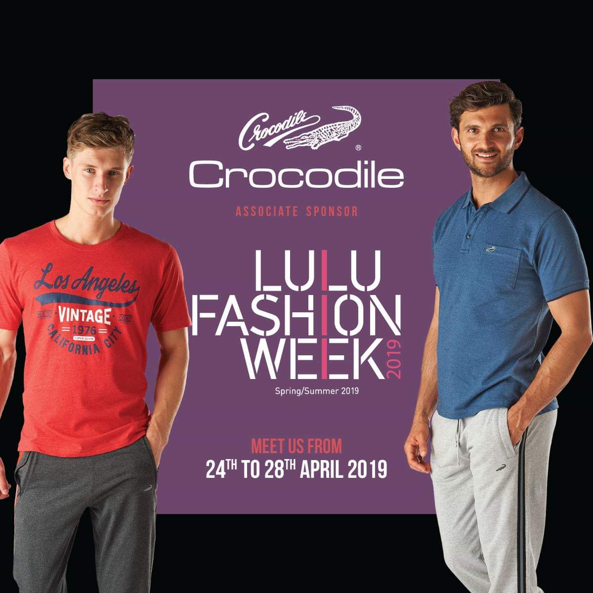 Crocodile sponsors the biggest fashion spectacle, LuLu Fashion Week 2019 at the LuLu Mall, Kochi from 24th to 28th April 2019. Come join us there! #Crocodile #CrocodileIndia #FashionWeek #Shopping #LuluFashionWeek