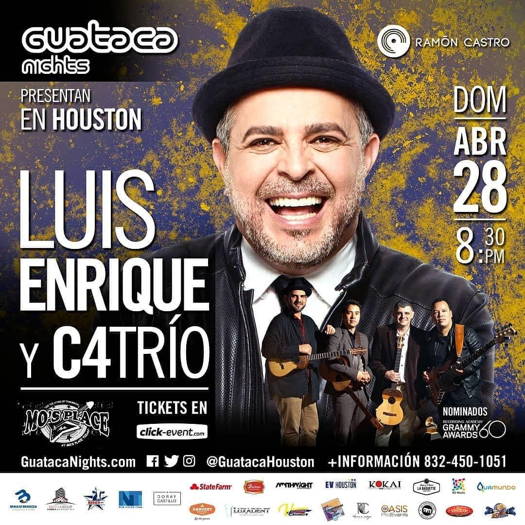 GuatacaOficial's tweet photo. ¿Qué saldrá de las grabaciones de @LuisEnrique y @C4Trio? ¿Cómo será el álbum del salsero nicaragüense y el ensamble venezolano? Nos lo seguimos preguntando, frotándonos las manos de emoción, y más ahora que tenemos esta certeza: estarán juntos el 28 de abril en @GuatacaHouston https://t.co/GaDRA3YPGl