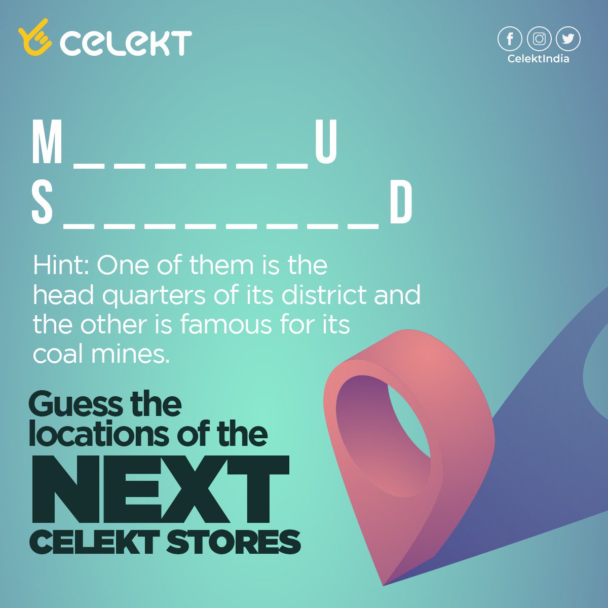 Celekt Mobiles on Twitter: "It's time to guess the locations of our new stores. One is a and the other is famous for mines. Guess the locations and stand to