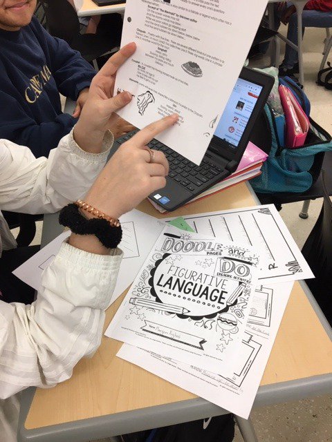 namsEnglish's tweet photo. Students in Mrs. DelPolito's 8th grade English classes practiced their poetry skills at Poetry Stations. They practiced figurative language, haikus, cinquains, diamantes, free verse, shape poems, and acrostics. @NAMS1617 https://t.co/uENVP5hMCU