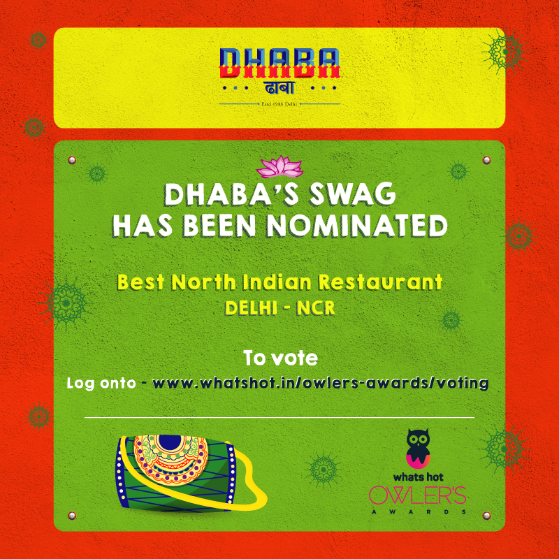 dhaba1986's tweet photo. Oye #Delhi waalon! Dhaba's swag has been nominated! Ungli uthao, link dabao, vote lagao! Show us some true Punjabi love by giving us digital jhappi! log onto https://t.co/nVZkhnth2g &amp; place your vote today! Voting closes soon! #SwagAnusaar #WinnerWinnerChickenWaalaDinner https://t.co/0NIpX3WIk1