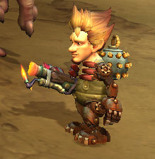 oreoboy69's tweet photo. they're adding a junkrat and roadhog reference in the next wow patch and i want you all to know that junkrat gnome is the worst fucking thing i've ever seen in my life.  this should be a crime. https://t.co/O7pesPtbxB