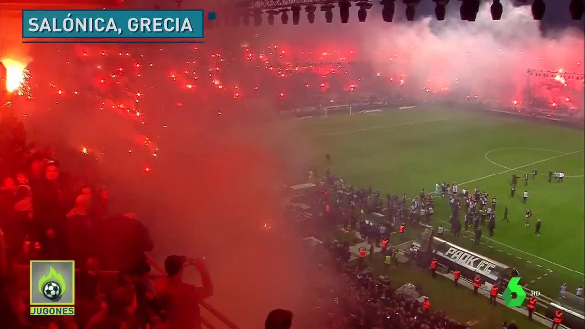 elchiringuitotv's tweet image. 🔥¡FIESTA SALVAJE! Infernal CELEBRACIÓN del @PAOK_FC tras lograr el TÍTULO DE LIGA en Grecia. Estás viendo las IMÁGENES en #JUGONES.