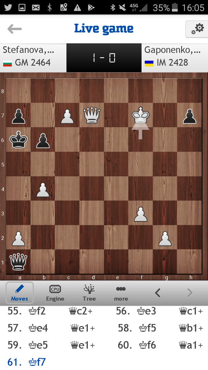 And it's over! Well done Stefanova! If Paehtz manages to win it will be a five-way tie! With probably Kashlinskaya as winner #ewicc2019 #chess
