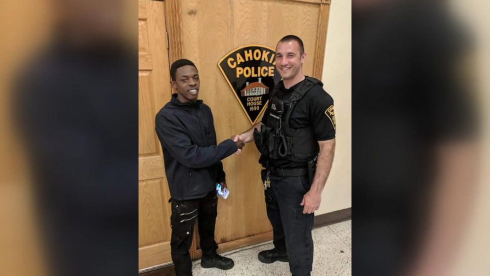 GMA's tweet photo. Police officer drives man to job interview after pulling him over at traffic stop. https://t.co/kfYfcXp3gp https://t.co/EkxT5JmF4c