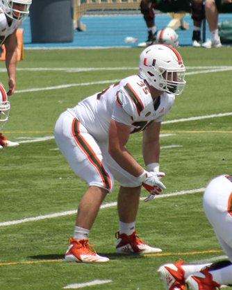 Former #FBUAllAmerican and <a href="/FBUcamp/">Football University</a> alum @zacsmith49 getting his first action in the #Canes spring game 🙌