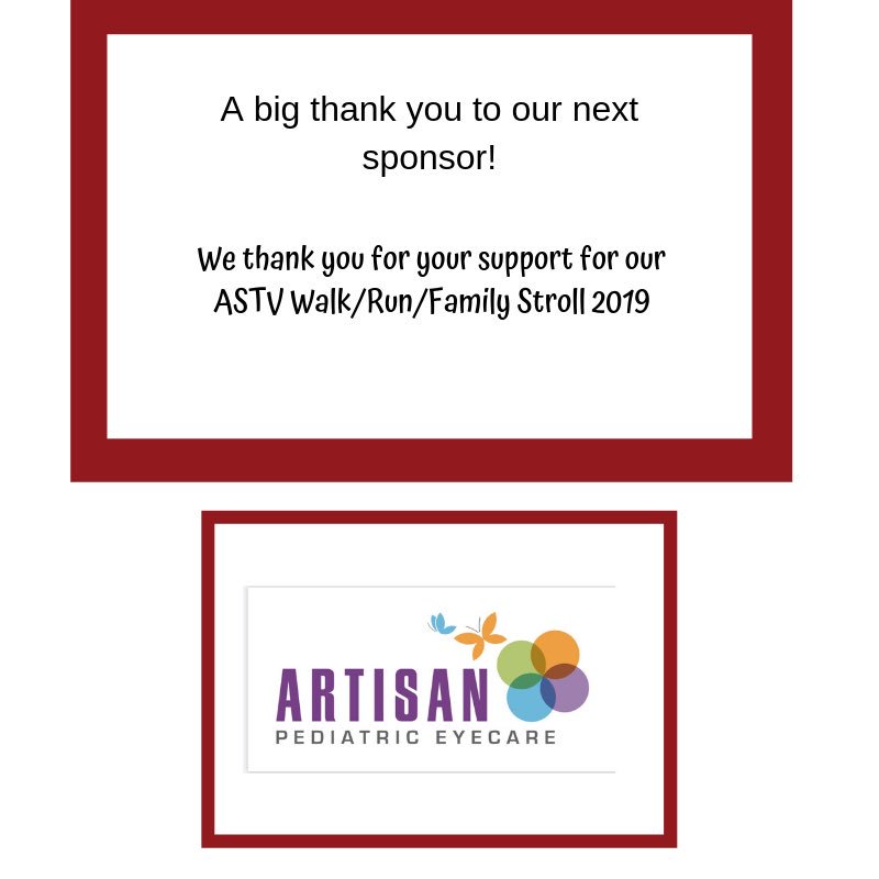 #thankyou Artisan Pediatric Eyecare for being our next sponsor for the #ASTV Annual Walk/Run/and Family Stroll! We appreciate you and your support!
