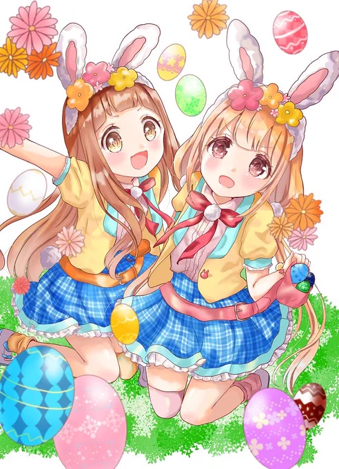 イースターなあんになちゃん!(*`ω` *)
背景調整して新刊の表紙になります!(*'ω`*)! 