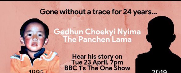 FreeTibHeroes's tweet image. #Tibet&apos;s Panchen Lama - Missing for 24 years. Hear his story on Wednesday 23 April on the BBC&apos;s The One Show from 7pm

#PanchenLama #FreeThePanchenLama #Missing #30years #FreeHimNow #WhereIsThePanchenLama