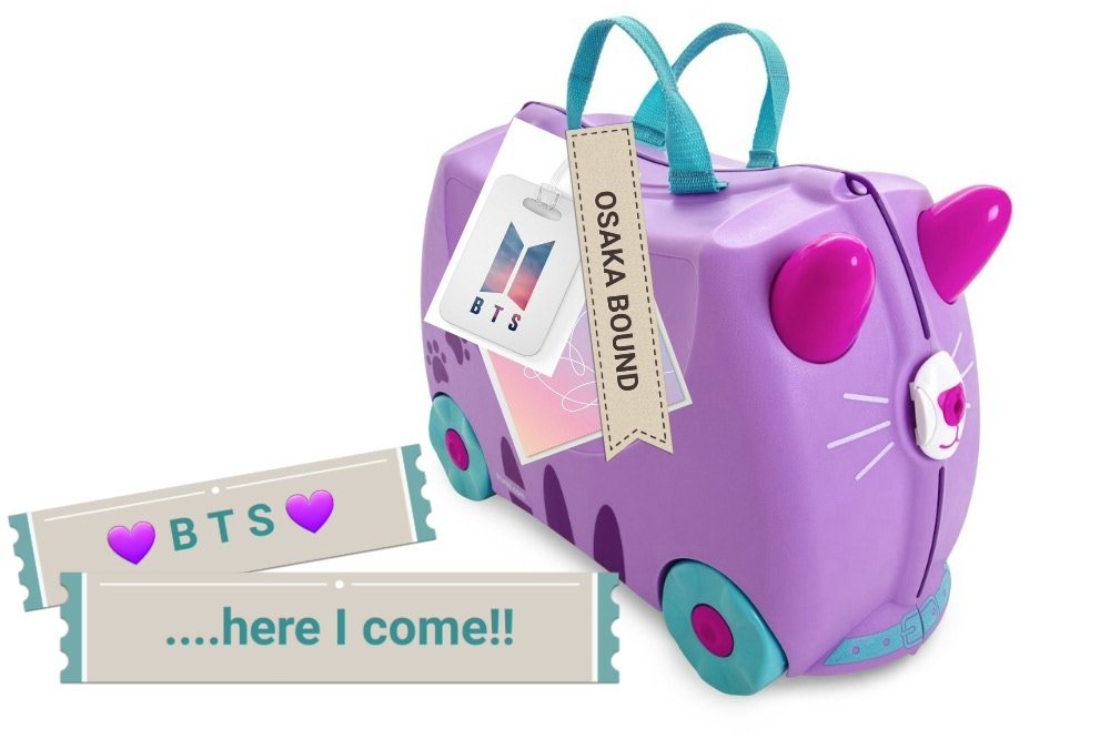 cypherchaeyoung's tweet photo. i purple bts to the moon and back but id rather travel on this little suitcase to osaka and back to see them. osaka here i come! ππ #kjbts @kyleandjackieo https://t.co/nMxQqhdCii