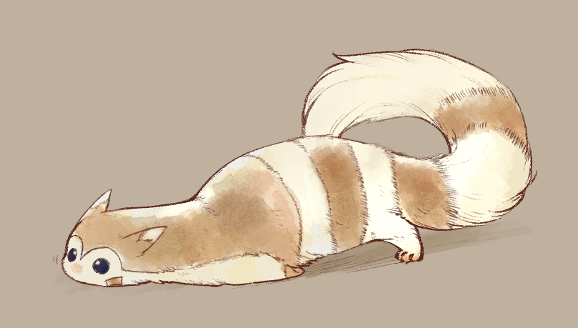 かわいいフェレットさんを見てしまってな こまいぬこのイラスト