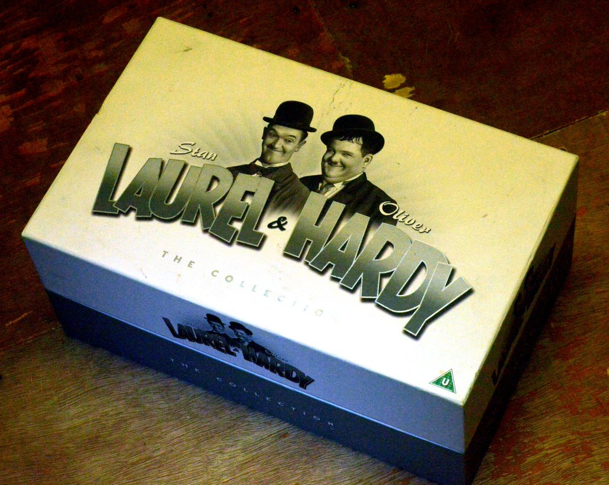 vopiscus_bm's tweet photo. #RetroDVD of the day number 2. #LaurelAndHardy The Collection, various years, #UniversalPictures. Includes much (but not all) of their work together. Films are grouped thematically over 21 disks. When stored in order, the DVDs form the boys' bowler hats. https://t.co/lFUbf4nUyg