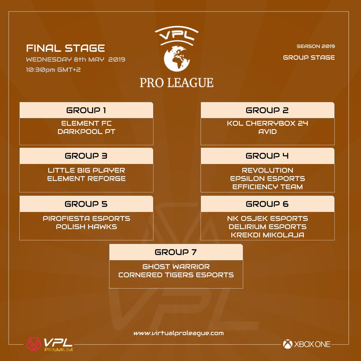VPLeurope's tweet photo. |XBOX| Final Stage VPL Champions and VPL Proleague 2019 - FOLLOW THE DRAW ON Youtube Channel:
https://t.co/tNjR4cB7LM

LIVE DRAWS 24th April 2019 - 10:30 GMT+1 (CEST)
@VPLglobal 

#VPLGlobal #Virtualproleaue #11vs11c #proclub https://t.co/uKi2PcB0qJ