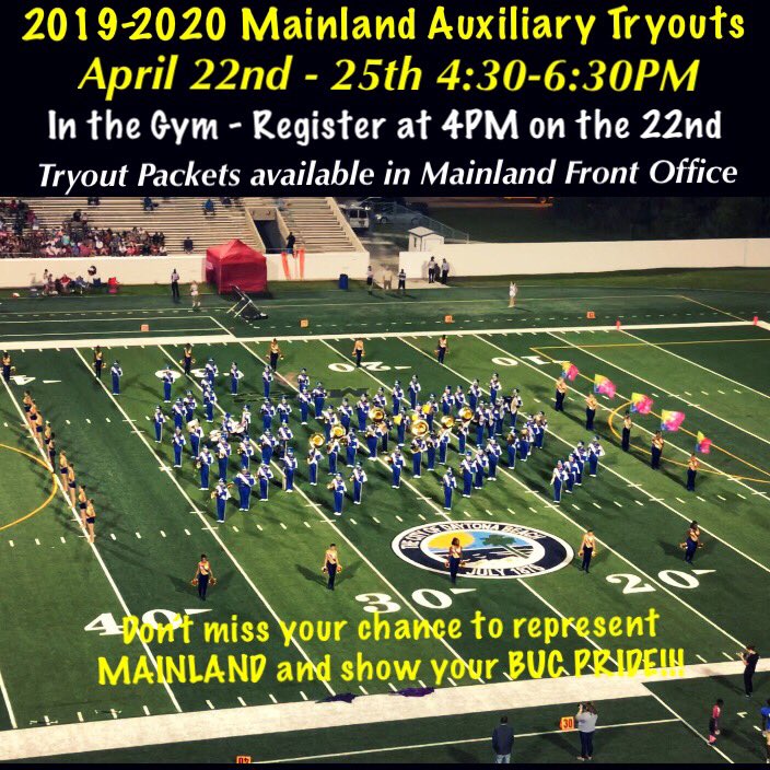 Today is the day that TRYOUT WEEK BEGINS!!! We can’t wait to meet our future 2019-2020 candidates!!! We will see you at 4PM for registration!!! 💙💛