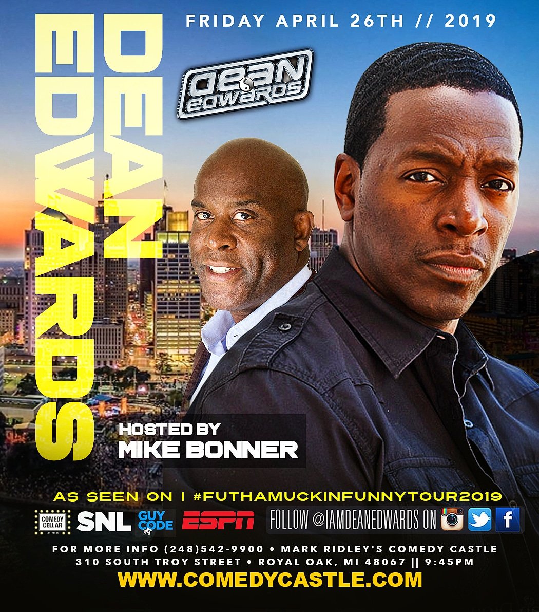 Dean Edwards (@iamdeanedwards) on Twitter photo #Detroit, I'll see you this Friday night with <a href="/MikeBonner2010/">Mike Bonner Comedian</a> at <a href="/ComedyCastle/">Comedy Castle</a>.
I promise to smile in The D.😂
#whysoserioustho #Detroit, I'll see you this Friday night with <a href="/MikeBonner2010/">Mike Bonner Comedian</a> at <a href="/ComedyCastle/">Comedy Castle</a>.
I promise to smile in The D.😂
#whysoserioustho