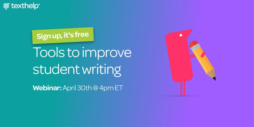 On April 30, join <a href="/ShakeUpLearning/">Shake Up Learning</a> and <a href="/jkcarroll/">Jason Carroll</a> as they talk about how #edtech can make a difference to #literacy in #classrooms and can help teachers automatically #assess the quality of student #writing and track progress over time. Reserve your spot! okt.to/pT4qZy
