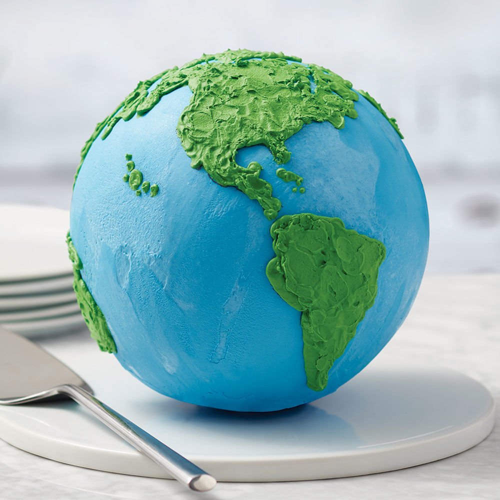 wiltoncakes on Twitter: "Celebrate #EarthDay by making this cute Planet  Earth Ball Cake made using the @RosannaPansino Ball Cake Pan! This cake  requires no carving and bakes in a smooth round shape