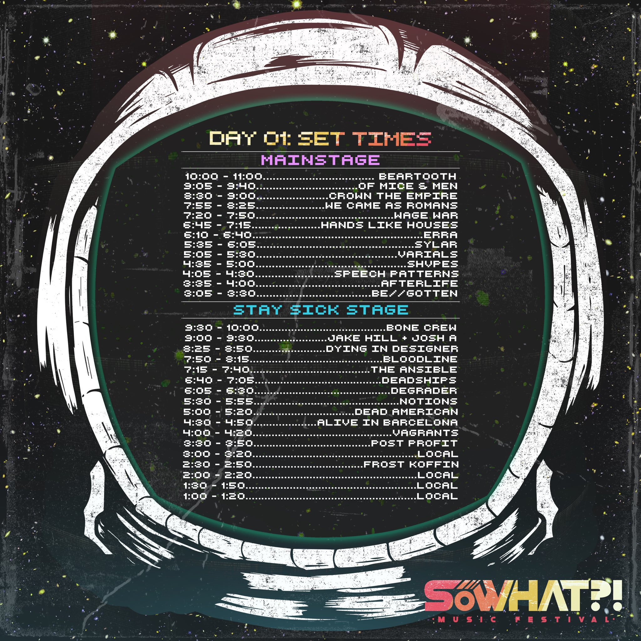 So What?! Music Festival on Twitter "Official SOWHATMF set times are