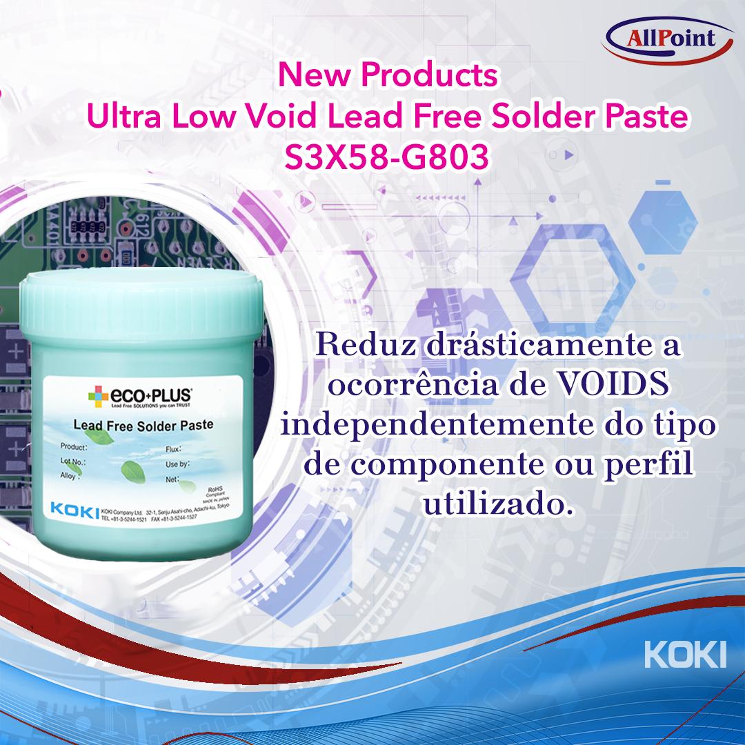 AllPointElec's tweet image. Reduz drasticamente a ocorrência de VOIDS independentemente do tipo de componente ou do perfil utilizado. Visite nosso site: allpoint.com.br

#allpointelectronics  #componentes #electronics #montagemSMD  #SMD #componenteseletronicos #koki #kokicompany #pastadesolda #solda