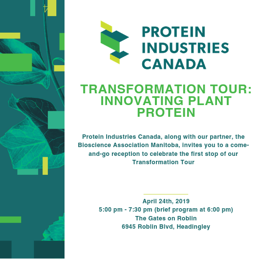 .<a href="/proteinindcan/">Protein Industries Canada</a> invites you to a come-and-go reception to celebrate the first stop of the Transformation Tour. This is an excellent opportunity to meet the team from Protein Industries Canada and learn about the project process.

Register: ow.ly/5OW650rdXy1

#PlantProtein
