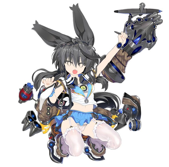 というわけで一旦全体図
肌や顔以外のパーツは大体塗った状態
ここから先は肌→表情→エフェクト他仕上げ作業という具合に進みます 