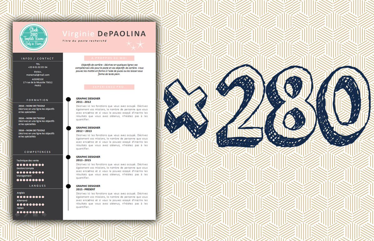 IakoubiY's tweet photo. https://t.co/MfiOUOWPsS
stock of 280 template resume #resume #curriculumvitae #cv #job #writing #design #Fiverr #FiverrGigs #resumetemplates #coverletter #ResmeTips #Stock #resumeservices #resumedesign #resumetemplates #resumes #jobs #modenresume #CVprofessionnel #CVmoderne https://t.co/VSxP744eiC