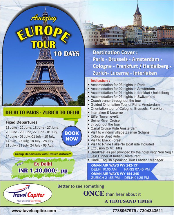TCapitor's tweet photo. #Explore exciting destinations in #Europe and collect the best #moments
#IconicBuildings #HighestMountains #InlandWaterways #SpecialCuisines
7738067979 | 7304343511
#visiteurope  #travel #wanderlust ⁣#beautiful #paris #amsterdam #brussels #cologne #zurich #frankfurt #switzerland https://t.co/WADtWct8f5