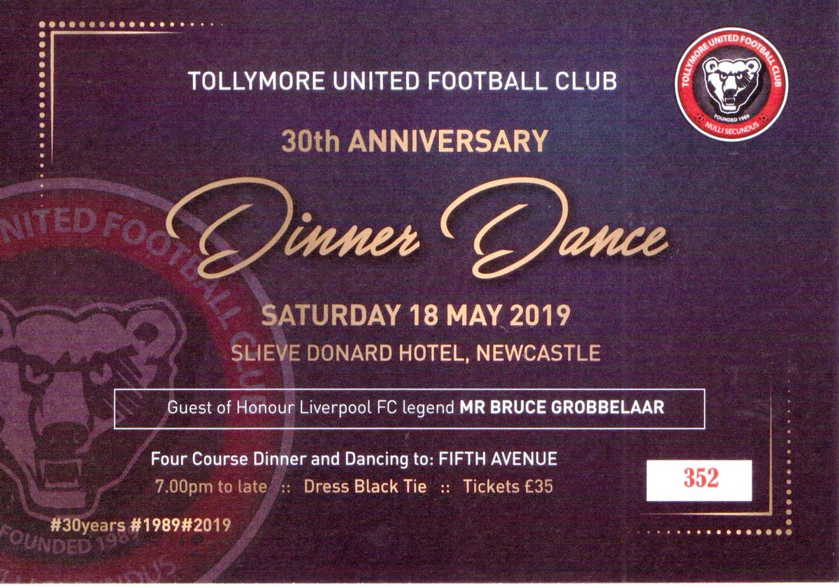 Tollymore United FC (@tollymoreunited) on Twitter photo Less that four weeks to go until the clubs 30th Anniversary dinner on Saturday 18 May 2019-it is going to be a great night with a few surprizes-get your tickets now-guest speaker <a href="/LFC/">Liverpool FC</a> legend Bruce Grobbelaar <a href="/MourneObserver/">Mourne Observer</a> <a href="/DownRec/">Down Recorder</a> <a href="/Slievedonard/">Slieve Donard</a> <a href="/LauraDevlinSDLP/">Laura Devlin</a> <a href="/willieclarkeSF/">Willie Clarke</a> Less that four weeks to go until the clubs 30th Anniversary dinner on Saturday 18 May 2019-it is going to be a great night with a few surprizes-get your tickets now-guest speaker <a href="/LFC/">Liverpool FC</a> legend Bruce Grobbelaar <a href="/MourneObserver/">Mourne Observer</a> <a href="/DownRec/">Down Recorder</a> <a href="/Slievedonard/">Slieve Donard</a> <a href="/LauraDevlinSDLP/">Laura Devlin</a> <a href="/willieclarkeSF/">Willie Clarke</a>